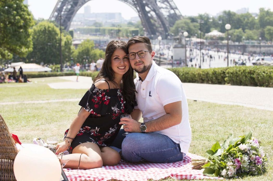 Paris engagement photographer + gourmet picnic