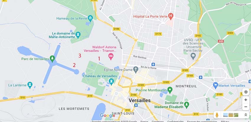 versailles estate direction map