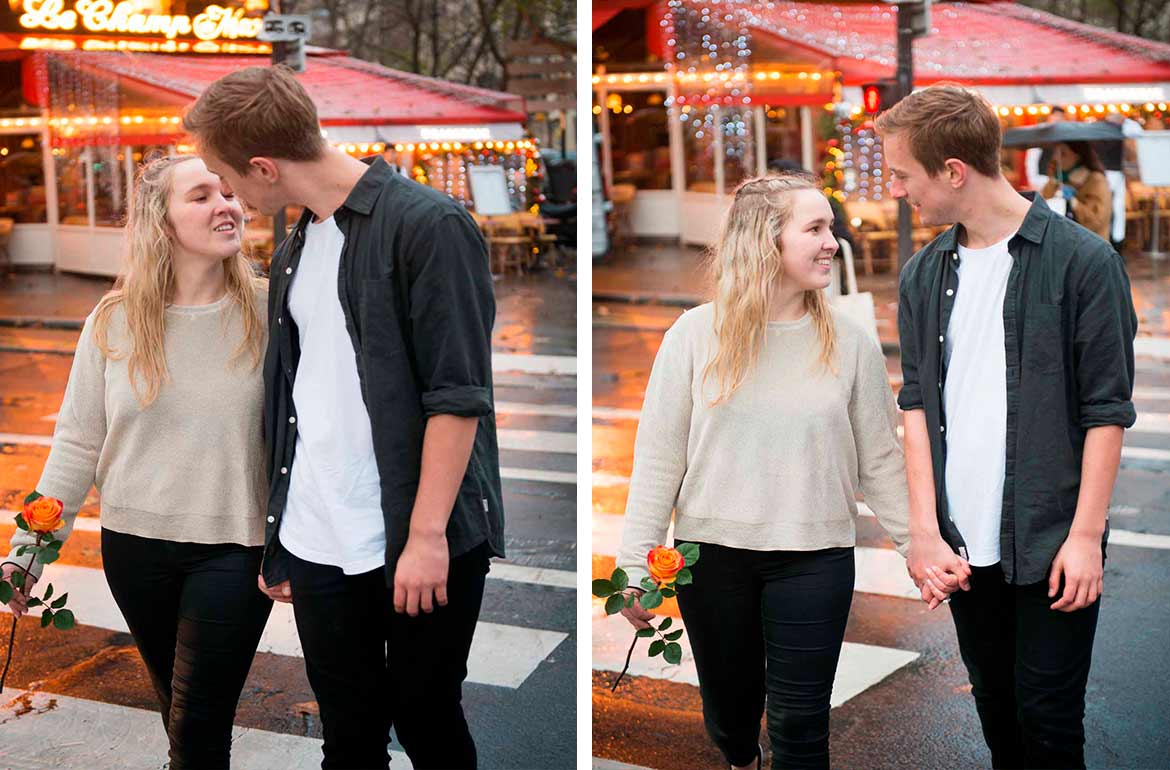 A Sweet Paris Engagement on a Rainy day!