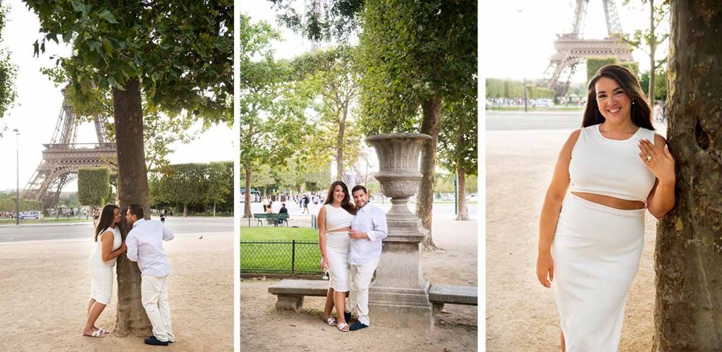 Eiffel tower engagement photo