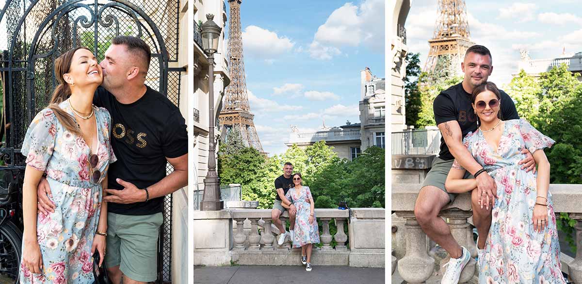 A Paris engagement at the Eiffel tower.