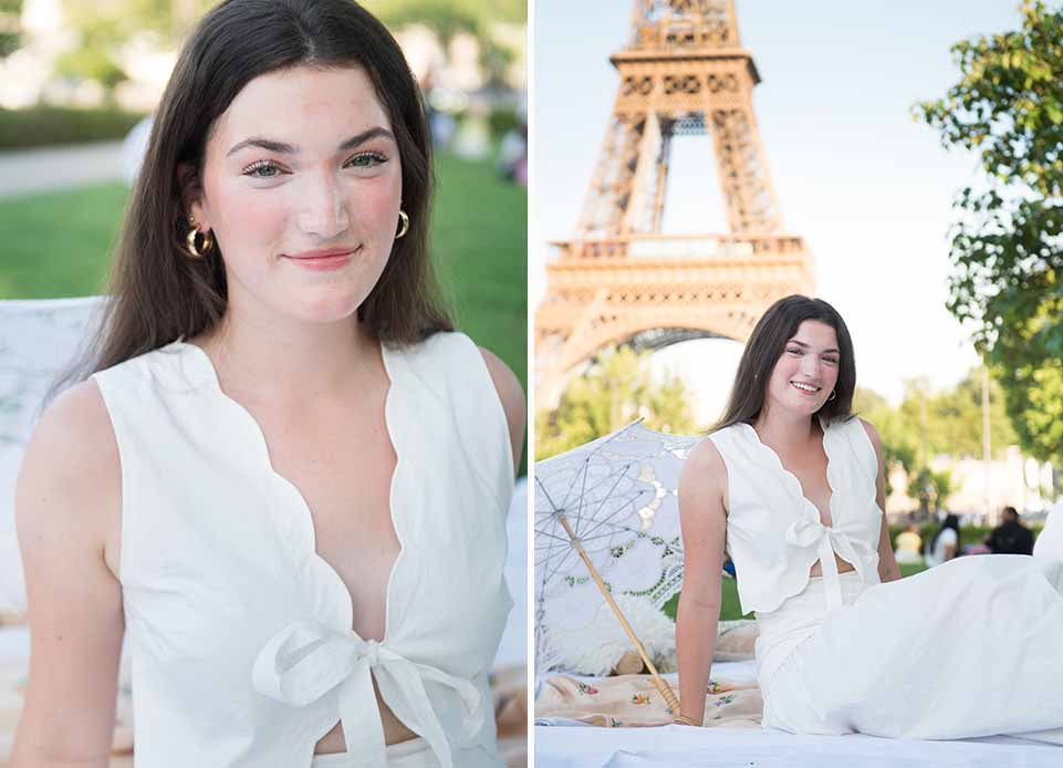 Family picnic eiffel paris